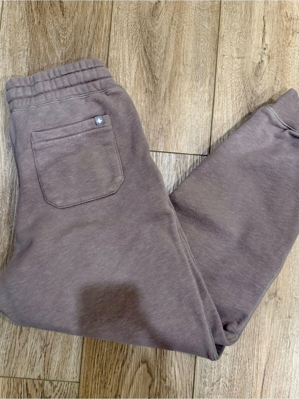 Women’s FIGS jogger wide leg sweatpants Mocha fleece lined small